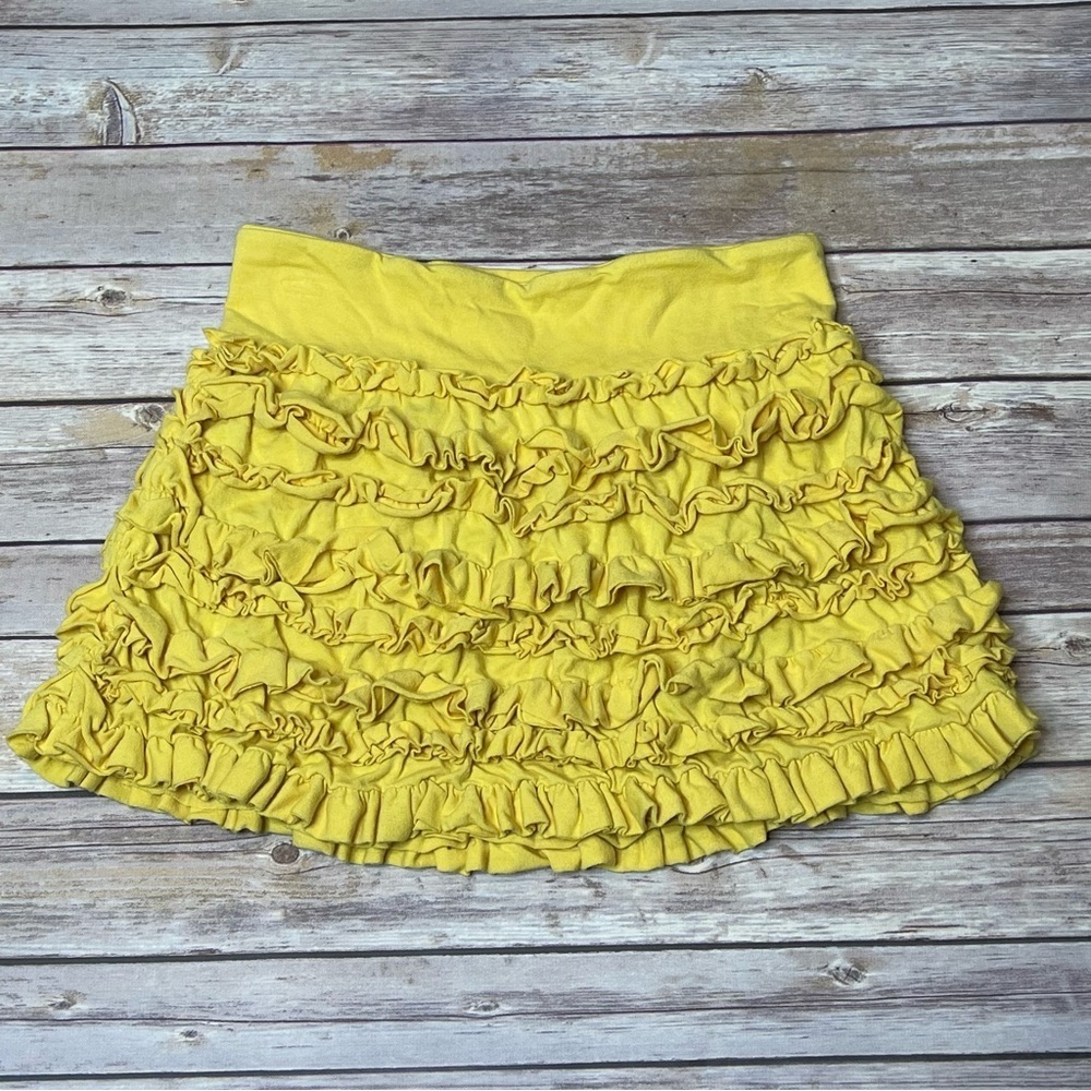 Flirtitude Yellow Ruffle Mini Skirt Size M Medium (Juniors)